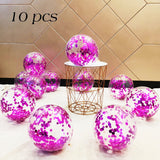 Back  To School Cifeeo 10/20 Rose Confetti Latex Transparent Balloons Metallic Confetti Ballon Baby Shower Kids Birthday Party Wedding Decoration Ball