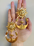 The Sun/ Moon Gold Plated Earrings Celestial Earrings Outspace Gift