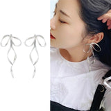 Back to school New Arrival Fashion  Drop Earrings  Metal Classic Bowknot Women Dangle Earrings Long Elegant Female Jewelry