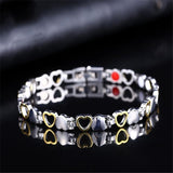 Men Women Healthy Magnetic Bracelet Titanium Steel Power Therapy Magnets Bangles Lovers Heart Bracelet & Bangles Jewelry
