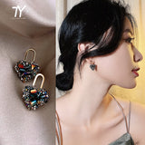 2023 new high-end illusion crystal Peach Heart Earrings Fashion Korean jewelry sexy party female Earrings student accessories