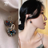 2022 new high-end illusion crystal Peach Heart Earrings Fashion Korean jewelry sexy party female Earrings student accessories