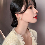 Luxury Zircon Circle Clasp Golden Pendant Earrings For Woman Fashion Korean Jewelry 2020 New Party Girl's Unusual Earrings