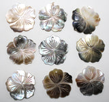 wholesale 5PCS natural Shell Handmade carved the Flower shape pendant for diy Jewelry making necklace Earrings Accessories 33mm