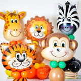 Christmas Gift 35pcs Jungle Safari Party Balloons Set Green Digital Balloon for Kids Birthday Party Decoration Aniaml Forest Party Supplies