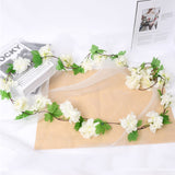 Artificial Flowers Silk Wedding Arch Fake Sakura Plastic Vine Hanging Ceiling Garland Cherry Blossom Home Pipe Backdrop Decor