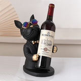 Cifeeo Home Decoration Accessory Figurine Miniature French Bulldog Sculpture Wine Rack Table Decor Modern Living Room Decorative Statue