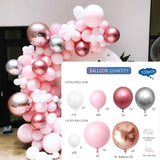 Christmas Gift Pink Balloon Garland Arch Kit Chrome Gold Latex Ballon Birthday Party Decor Kids Wedding Birthday Ballon Baby Shower Girl Decor