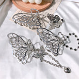 2022 Butterfly Metal Hair Claws  New Vintage Goth Long Tassel  Love Pendant Barrettes for Women Party Hair Accessories Jewelry