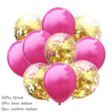 10Pcs Metal Latex Balloons Confetti Balloon Set For Wedding Birthday Party Balloon Decoration Baby Shower Helium Balloons