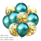 10Pcs Metal Latex Balloons Confetti Balloon Set For Wedding Birthday Party Balloon Decoration Baby Shower Helium Balloons