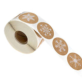 500pcs/roll Round Kraft Christmas Stickers Snowflakes Sticker Envelope Seal Sticker