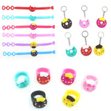 Cifeeo 6Pcs New Donuts Theme Party Favors Rubber Bracelet Rings Keychain Baby Shower Decorations Birthday Party Decorations Kids Gifts