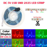 RGB 5050 2835 LED Lights Strip Bluetooth Control USB DC 5V Flexible Lamp Tape Diode Festival Fita Bedroom Tira Luces TV Desk Luz