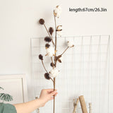 Natural Dried Cotton Flowers Stems Farmhouse Artificial Cotton Filler Floral Fake Flower DIY Home Wedding Christmas Decorations