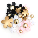 Christmas Gift 20PC/lot Flower Resin Mix Size Pink White Blak Color New Kawaii Resin Pendant Flower DecorationFor Fashion Resina Crafts