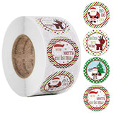 500pcs/roll Christmas Round Santa Claus Stickers Envelope Seal Sticker