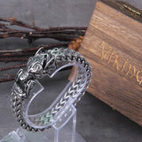 Christmas Gift Viking Ouroboros vintage punk bracelet for men stainless steel fashion Jewelry hippop street culture