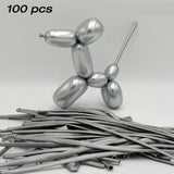 decoration  Cifeeo  100Pcs 260 Magic Strip Balloon Long Pearl Metal Latex Balloons Thick Metallic Inflatable Balloon Birthday Toy Party Decoration