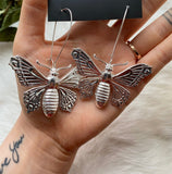 CIFEEO The Silver Plated Earrings //bee Earring//cicada Earrings//Victorian Hand Earrings//bat Earrings,insect Lovers,gothic Lovers