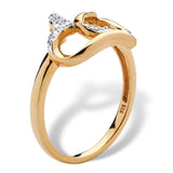 Gorgeous Women's Fashion Gold Color Inlaid White Stone Shaped Heart Engagement Rings for Women Party Wedding Jewelry