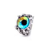 Christmas Gift Vintage Demon Eye Ring Exaggerated punk Men and Women Pupil skull Rock Hip Hop Rings Gift jewelry Adjustable