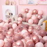 20pcs/Lot Retro Balloon Bean Paste Dusty Pink Peach DIY Baby Shower Birthday Party Bride Wedding Decoration Gold Confetti Globos