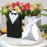 50/100pcs Bride And Groom Wedding Favor And Gifts Bag Candy Box DIY With Ribbon Wedding Decoration Souvenirs Party Supplies