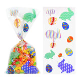 50pcs/lot Easter Cookie Candy Bag Bunny Eggs Printed Plastic Gift Packing Bags Baking Happy Easter Party Decoration Favors