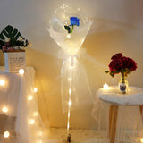 Diy Led Light Balloons Stand with Rose Flower Bouquet Event Decoration Birthday Party Wedding Decoration Led Bubble Balloon