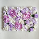 Christmas Gift 60x40cm Artificial Flowers DIY Wedding Decoration Flower Wall Panels Silk Rose Flower Purple Romantic Wedding Backdrop Deco