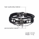 Christmas Gift Vnox Vintage Rudder Charm Bracelet for Men Multi-layer Leather Rope Bracelets Bangles 7.87" pulseira masculina