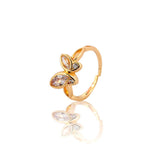 New Irregular Croissants Rings Chunky Circle Heart Geometric Rings for Women Gold Color Crystal Butterfly Rings Fashion Jewelry