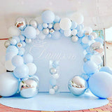 Macaron Blue Silver Happy Birthday Balloon Garland Arch Metal Ballons Set Wedding Baby Shower Boy Girl Birthday Party Decor Kids