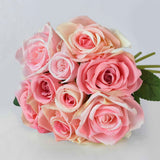 9pcs/set 4cm 7cm Silk Rose Flower Bouquet Real Touch Fake Flowers for Wedding Decoration Bridal Hold Bouquet Home Garden Supplie