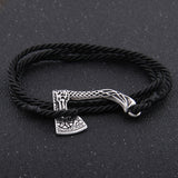 Nordic Viking Valknut Axe Amulet Charm Multilayer Leather Bracelet Bangle for Women & Men Jewelry Gift