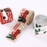 Christmas Gift 5M Christmas Ribbon Printed Burlap Ribbons For Gift Wrapping Wedding Decoration Hair Bows DIY Christmas Tree Ribbon Wreath Bows