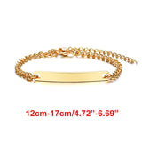 Christmas Gift Vnox Personalize Custom Baby Name Bracelet Gold Tone Solid Stainless Steel Adjustable Bracelet New Born to Child Girls Boys Gift