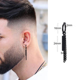 Christmas Gift SINGLE SILVER COLOR DAGGER EARRING MEN STAINLESS STEEL SWORD HUGGIE HOOPS EARRINGS COOL FASHION ROCK TATTOO MEN JEWELRY