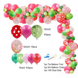 1Set Watermelon Party Fruit Balloon Kit Banner Cake Topper Summer Pool Decoration Kid One Birthday DIY Gift Baby Shower Supplies