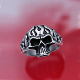 Hip-hop Flame Smile Crying Face Bee Butterfly Happy Daisy Ring Gothic Punk Skull Rings for Women Men Couple Fashion Jewelry