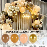 Cream Coffee Khaki Brown Birthday Balloons Garland Arch Kit Latex Globos Baby Shower Supplies Birthday Wedding Party Decorations