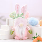 Cute Easter Long Ears Dolls Bunny No Face Doll Pink Yellow Green Blue Easter Decoration Ornaments Home Decor Gift For Children