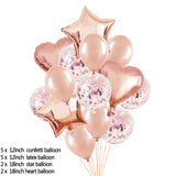 Rose Gold 21st Birthday Party Decoration Happy Birthday Balloons Banner Popcorn Garland for 21 Years Old Party Supplies