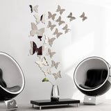 12/24 Pcs/Set Mirror Wall Stickers Decal Butterflies 3D Mirror Wall Art Party Wedding DIY Home Decors stickers Fridge Wall Decal