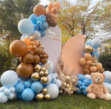 133Pcs Coffee Blue Balloon Arch Garland Kit Skin Apricot Macaron Blue Brown Birthday Balloons Baby Shower Anniversary Party Deco