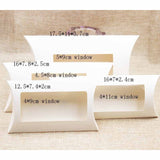 50pcs Kraft Paper Box Pillow PVC Candy Box DIY Wedding Favor Gift Boxes With Clear Window Kids Birthday Home Party Decoration