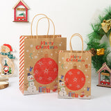 6pcs Gift Pakcaging Kraft Paper Bag Birthday Party Wedding Christmas New Year Child Favors Cookies Snack Decoration