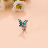 1Pc Crystal Butterfly Fake Nose Ring Non Piercing Clip On Nose Ring Indian Style Nose Cuff Fake Piercing Septum Nariz Jewelry