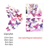 Cifeeo  18Pcs Black And White 3D Effect Crystal Butterflies Wall Sticker Beautiful Butterfly For Kids Room Wall Decals Home Decoration